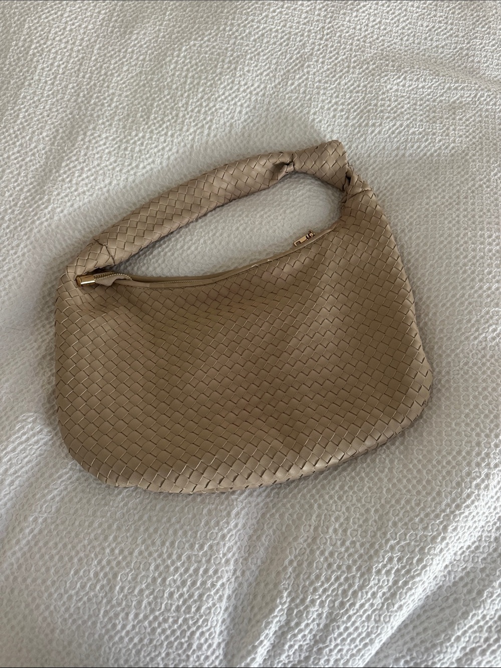 Anthropologie Woven Shoulder Bag in Taupe